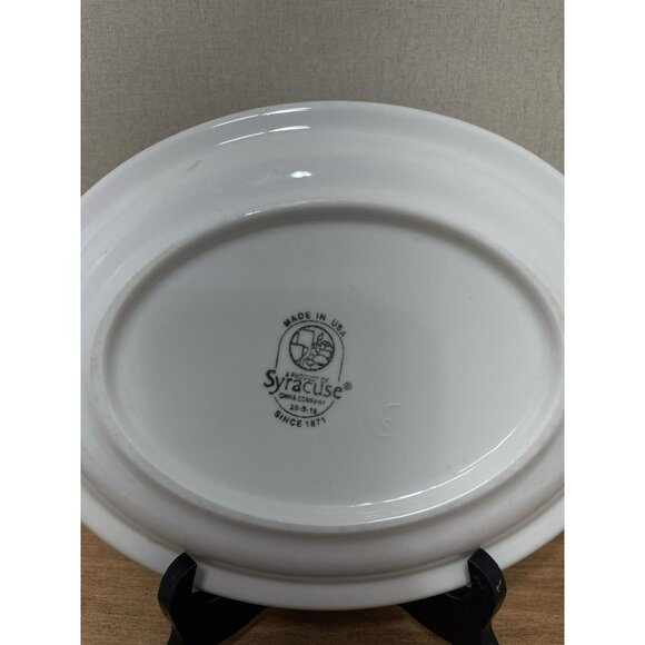 Oval Plate Shenango China 8 Inch Orange Green Bands Resturant Ware - Picture 5 of 5